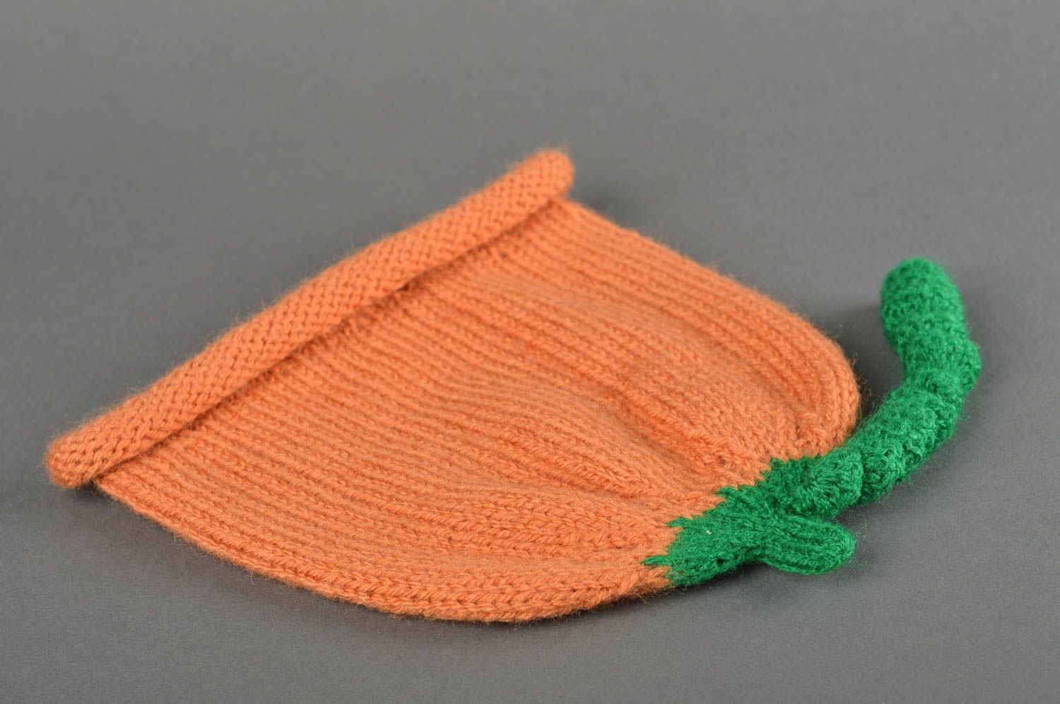 Gorro hecho a mano de color naranja ropa infantil regalo original para niñas foto 3