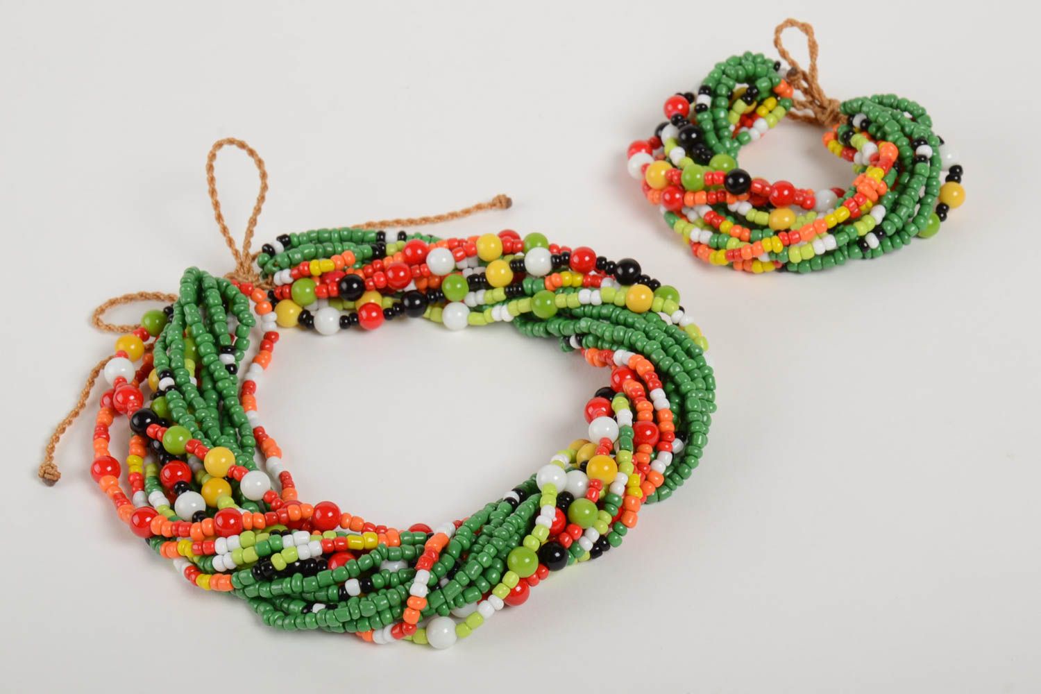 Handmade necklace handmade bracelet jewelry set beaded jewelry ethnic jewelry photo 2