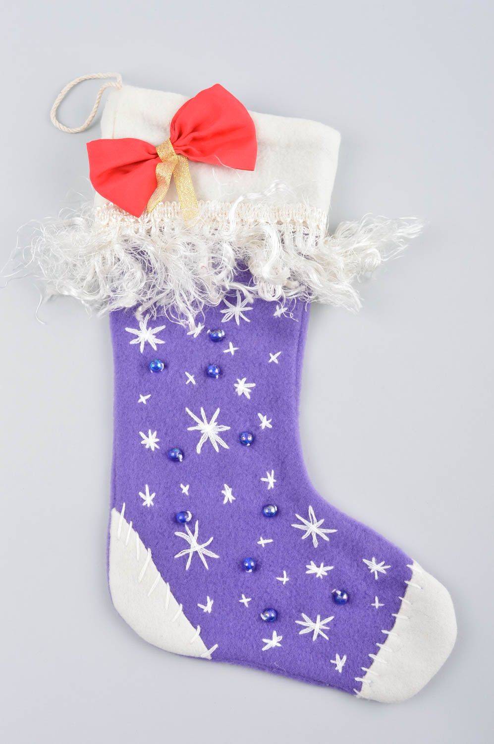 Dekoration Weihnachten handmade Deko Socke mit Weihnachtsmotiv einzigartig foto 3