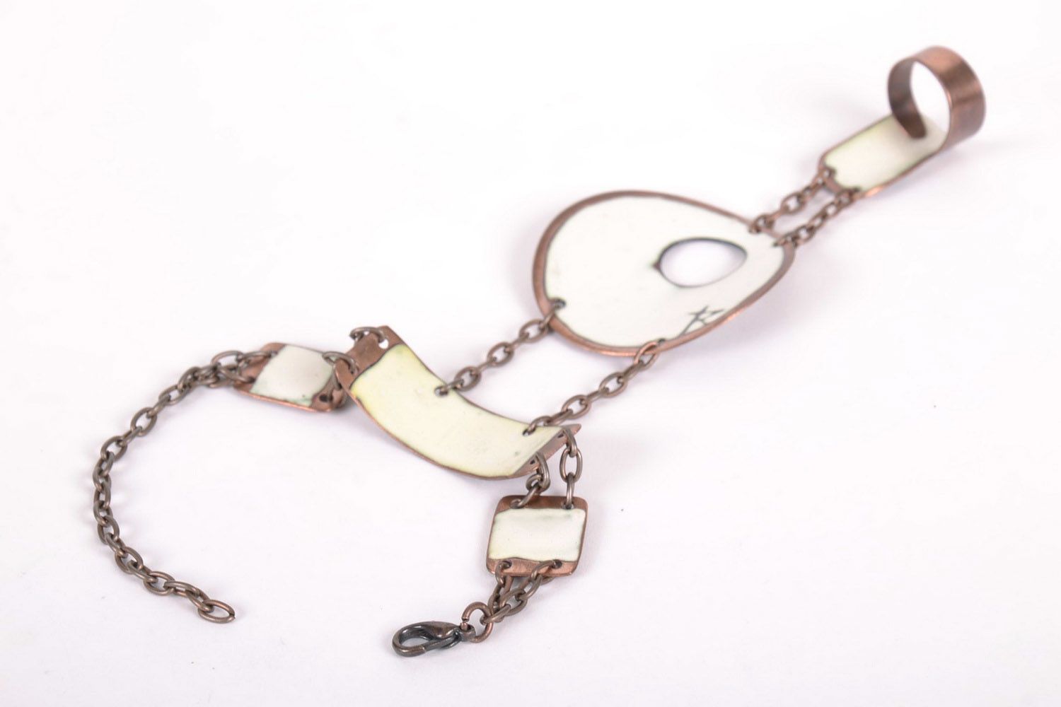 Bracelet de main slave en cuivre artisanal photo 2