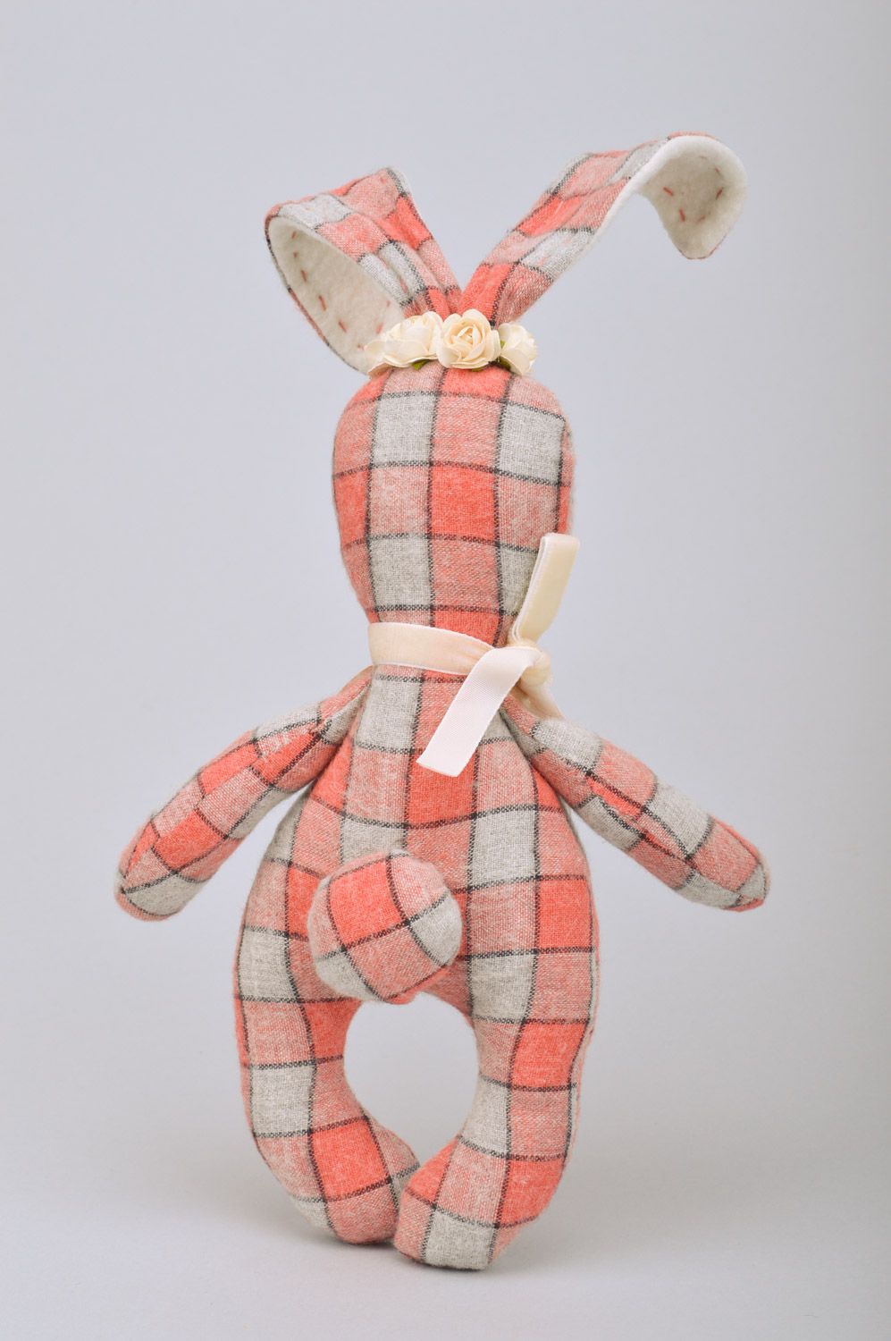 Детская игрушка-грелка с вишневыми косточками в виде зайчика ручной работы фото 5