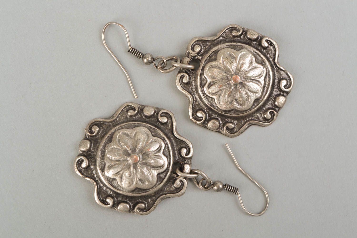 Unusual earrings made of hypoallergenic metal photo 3