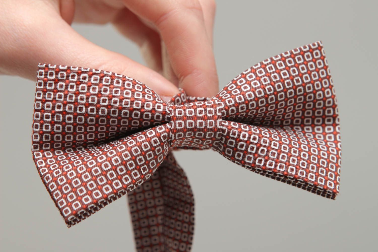 Fabric bow tie with small print photo 4