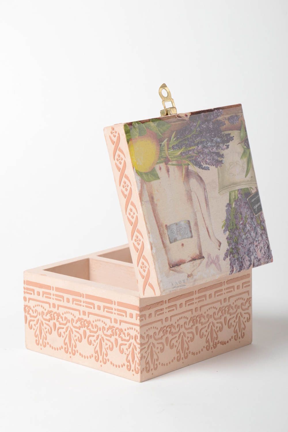 Wooden jewelry box handmade box with decoupage decorative wooden box home decor photo 4