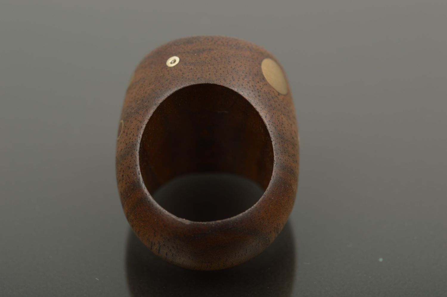 Украшение ручной работы кольцо из дерева изделие из дерева с металлом стильное фото 3
