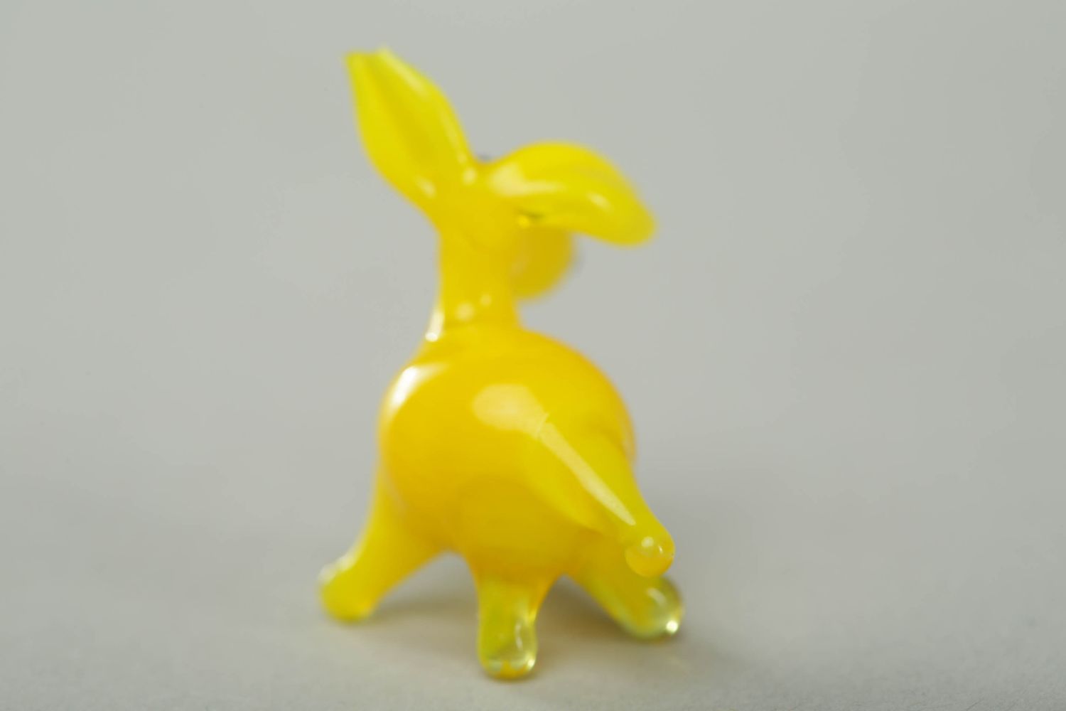 Figurine âne jaune en verre au chalumeau photo 3