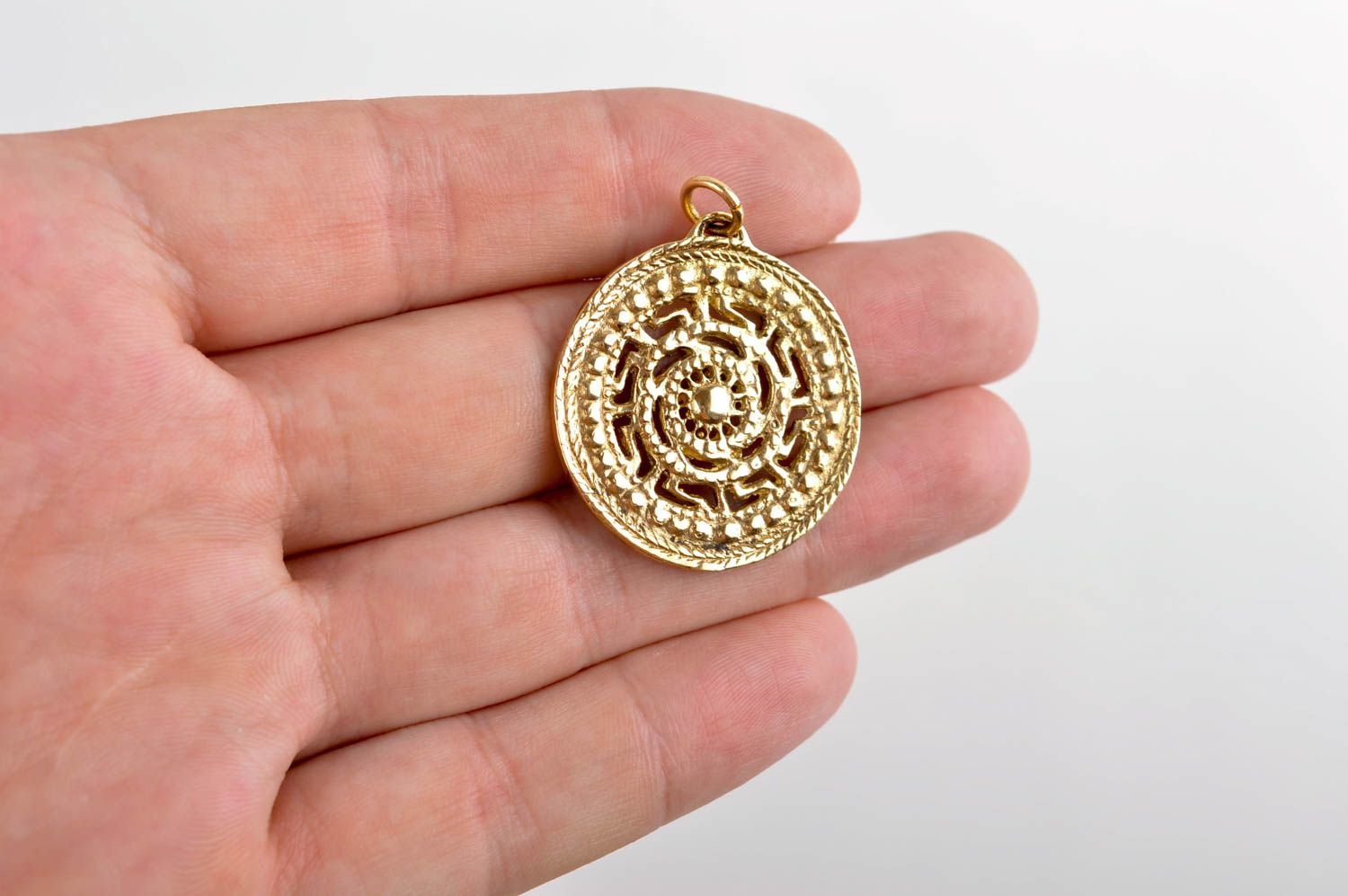 Handmade metal pendant brass jewelry accessories for men present for women photo 5