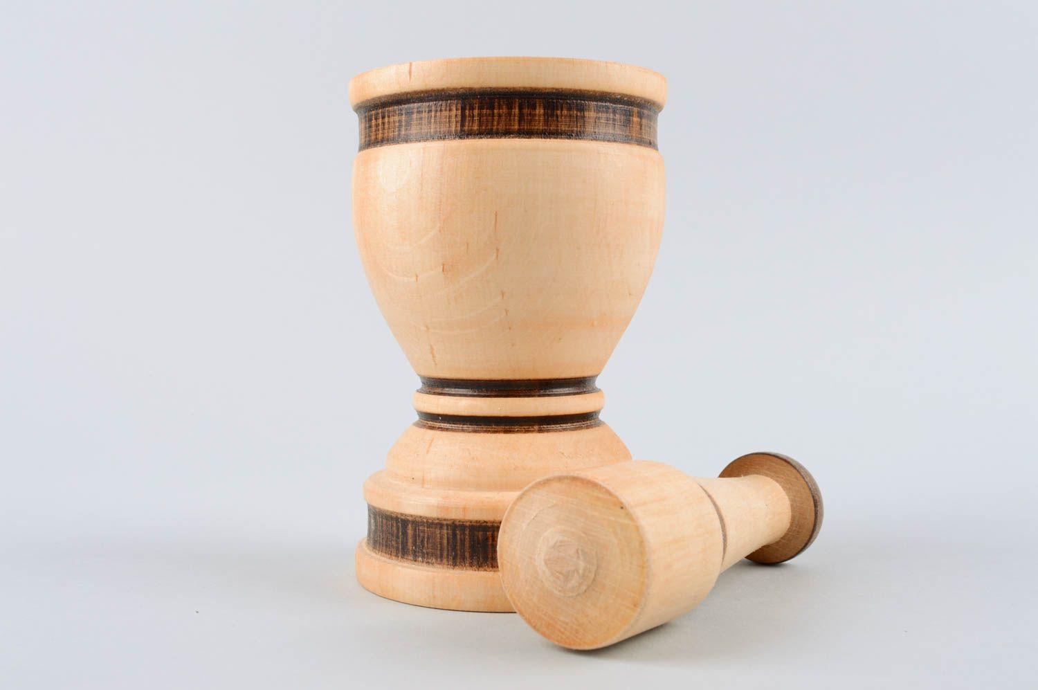 Handmade wooden mortar and pestle wooden hand spice grinder kitchen accessories photo 4