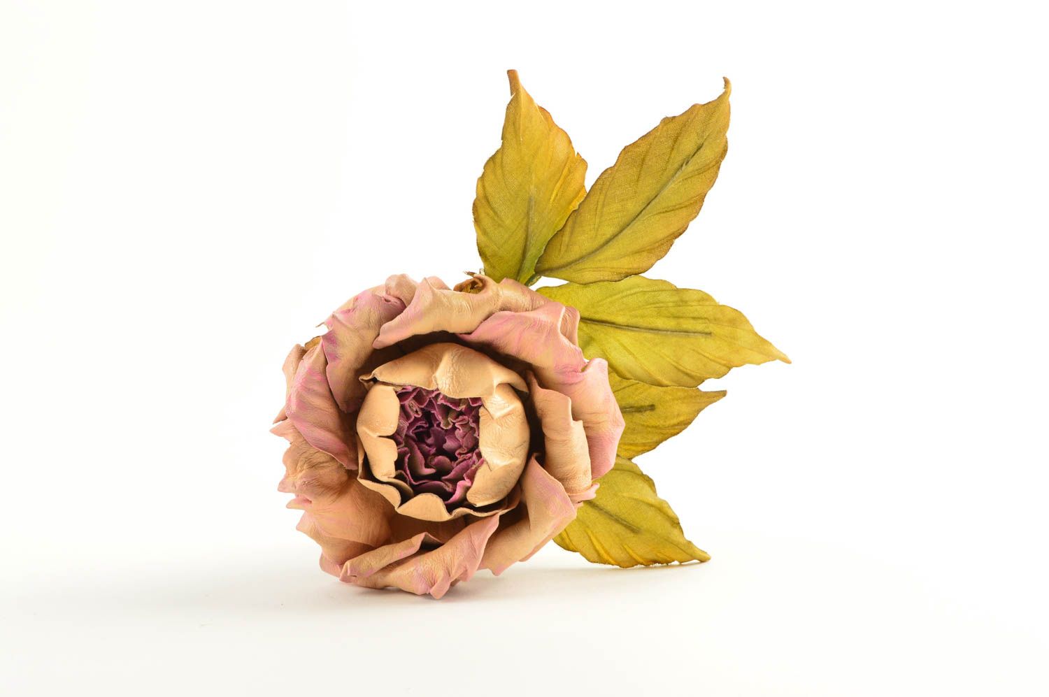 Beautiful handmade textile barrette hair clip flower brooch jewelry gift ideas photo 4