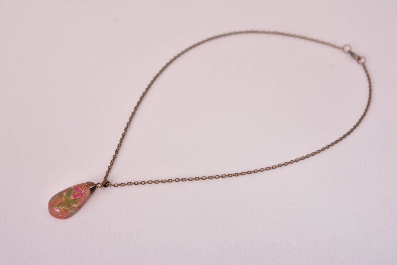 Handmade designer neck pendant real flower pendant accessories for girls photo 3