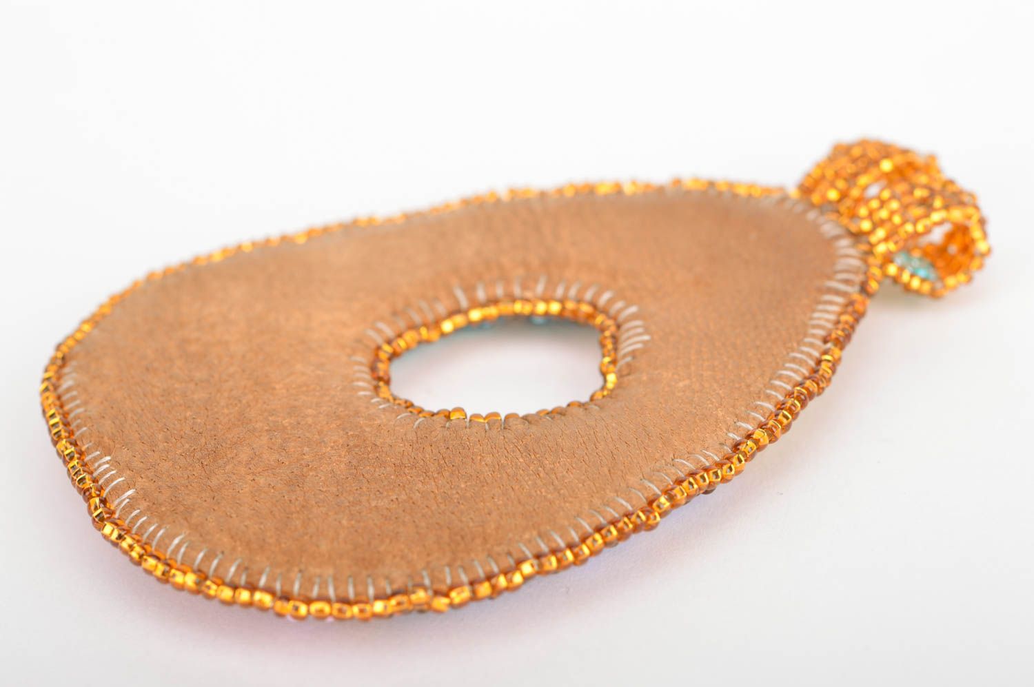Beautiful homemade designer pendant woven of Czech beads for stylish girls photo 5