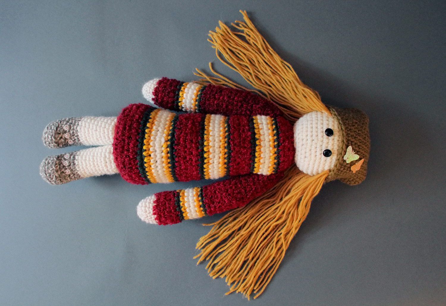 Striped knitted doll  photo 2