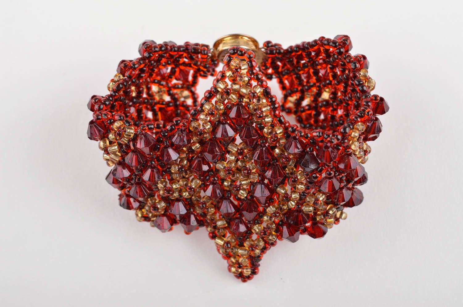 Handmade Designer Schmuck Frauen Accessoire rotes Damen Armband aus Glasperlen foto 4
