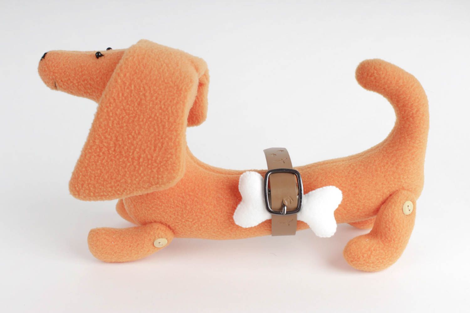 Peluche chien fait main Jouet enfant Cadeau original tissu polaire design photo 4