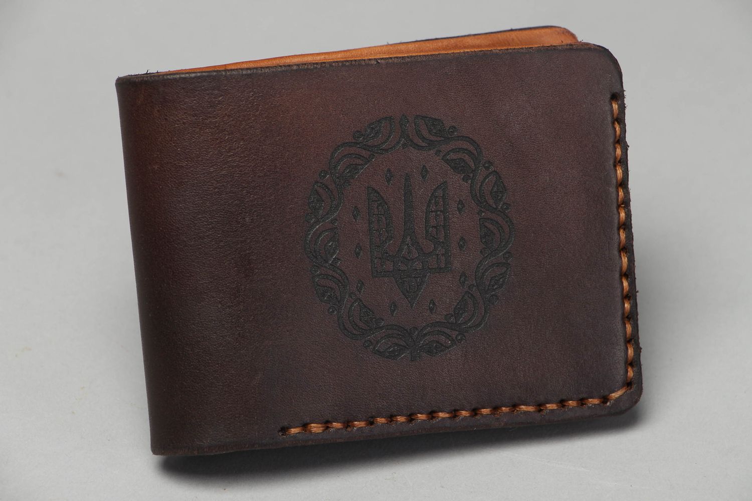 Men's genuine leather wallet Trident photo 1