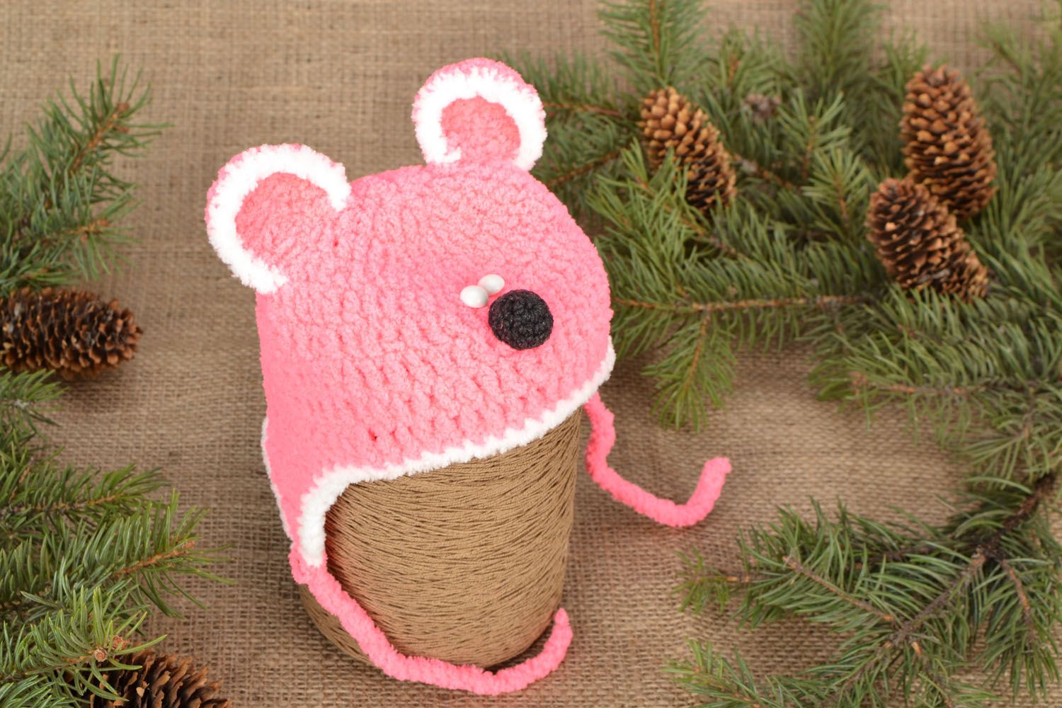 Crochet hat for girl Bear photo 1