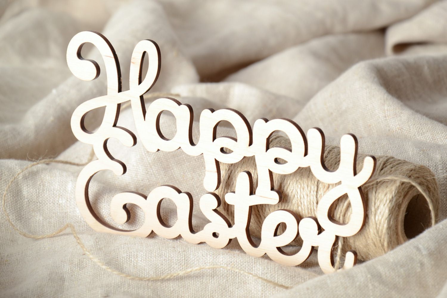 Mots en bois faits main à décorer Happy Easter belle décoration pour maison photo 1