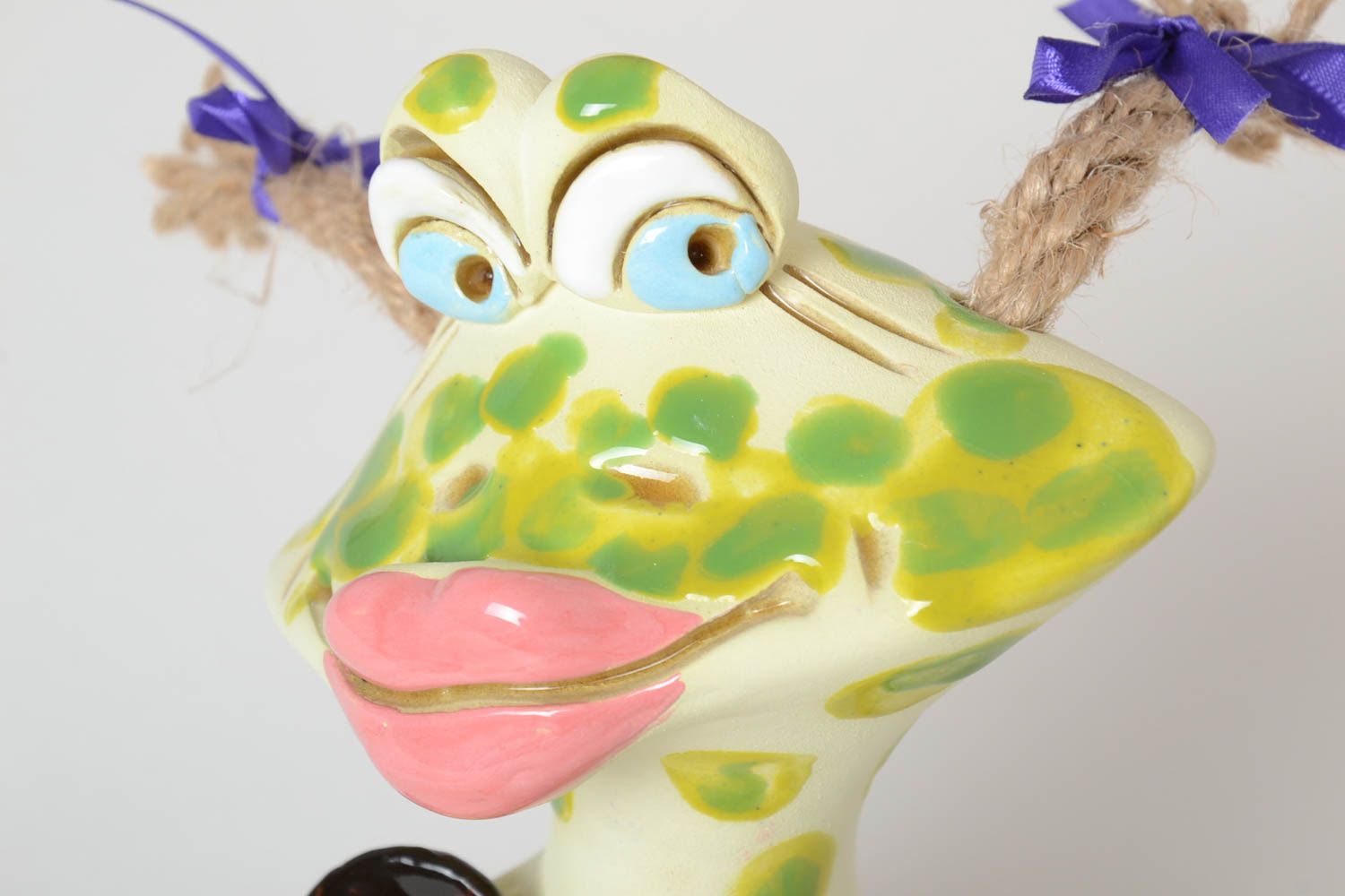 Spardose Frosch handgemachte Keramik Ton Deko Geschenk für Kinder bemalt bunt foto 3