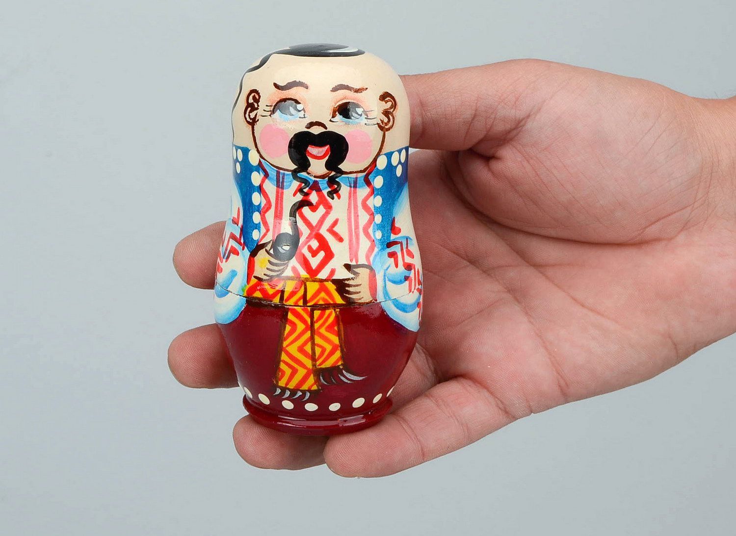 Nesting doll Cossack with tobacco pipe photo 4