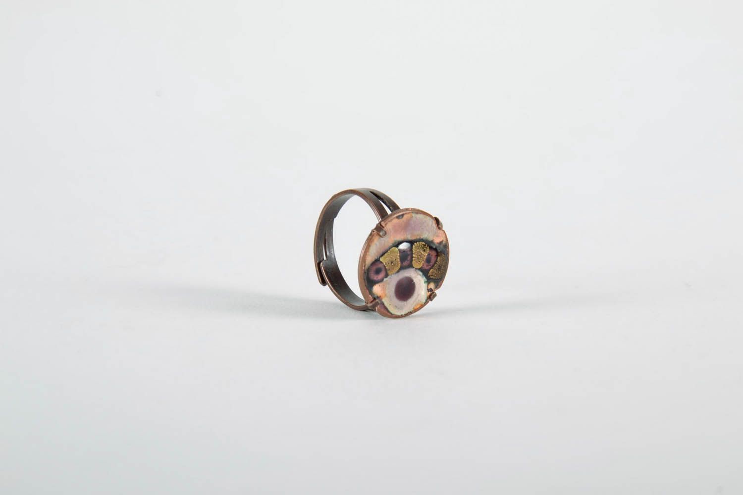 Copper seal ring made using hot enamel technique photo 5