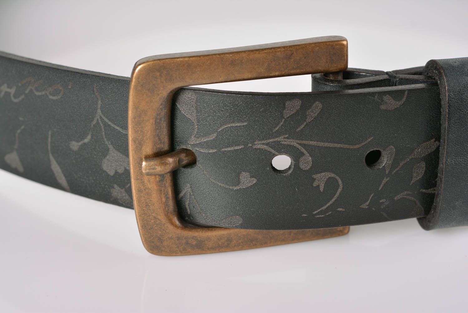 Black leather belt designer belts for men handmade leather goods gifts for him photo 2