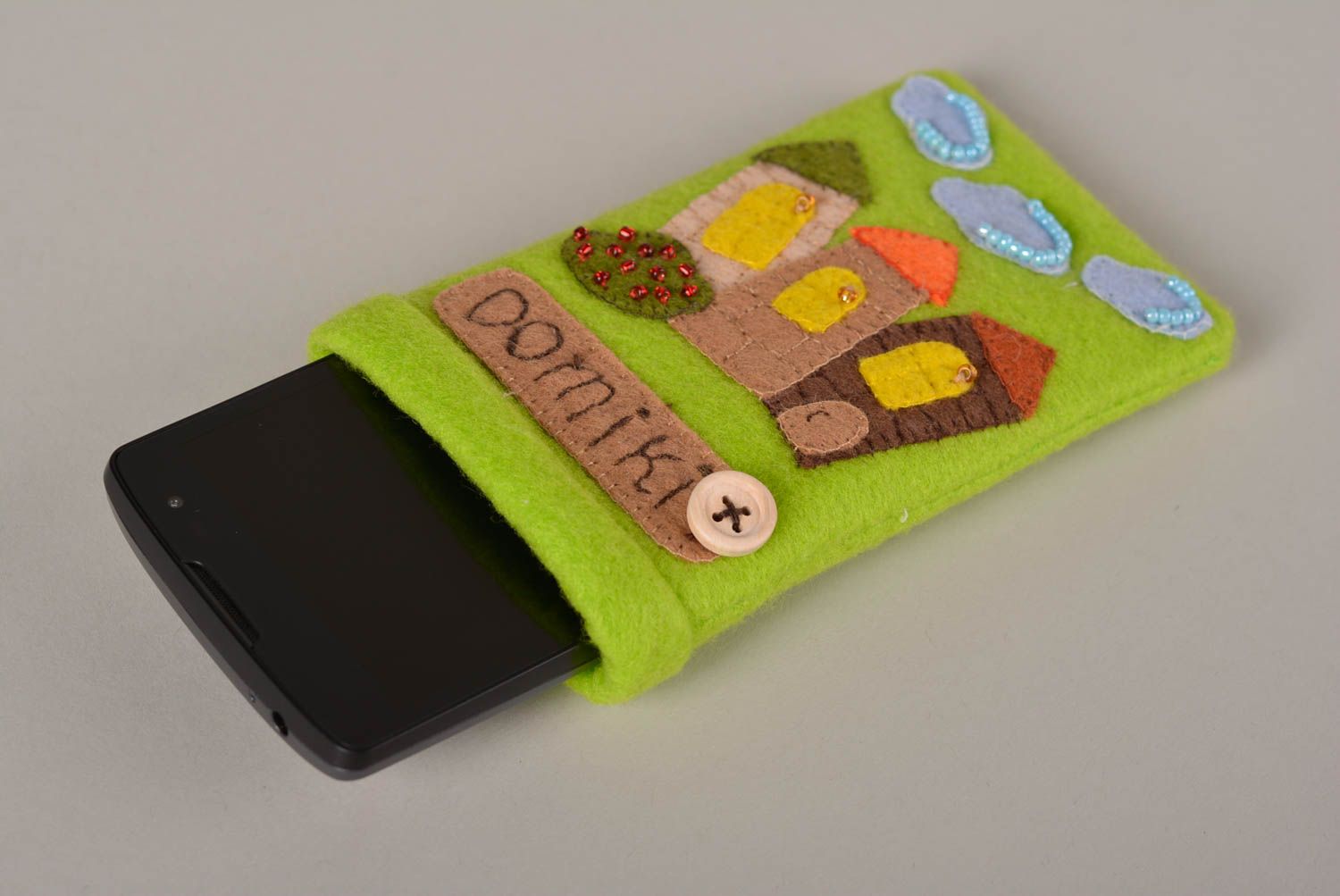 Unusual handmade textile gadget case cell phone case design gift ideas photo 2