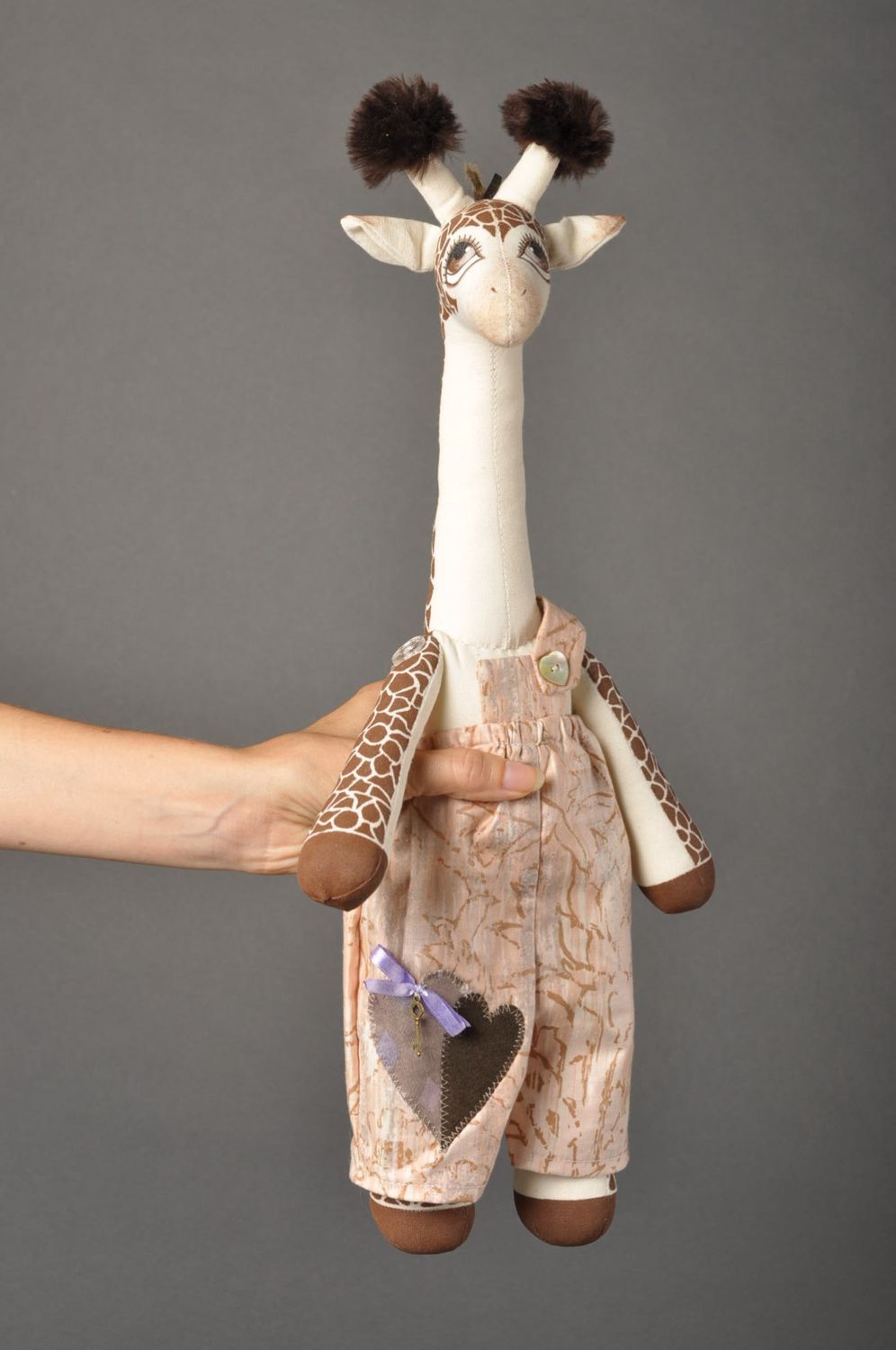 Jouets enfant fait main 2 Peluches animaux girafes Cadeau original décor photo 3