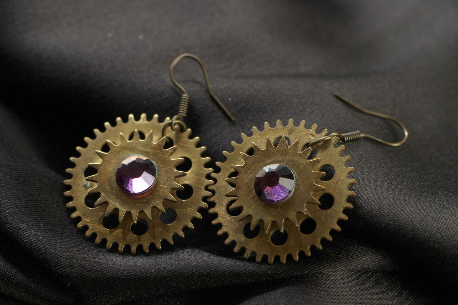 Metal earrings in steampunk style photo 1
