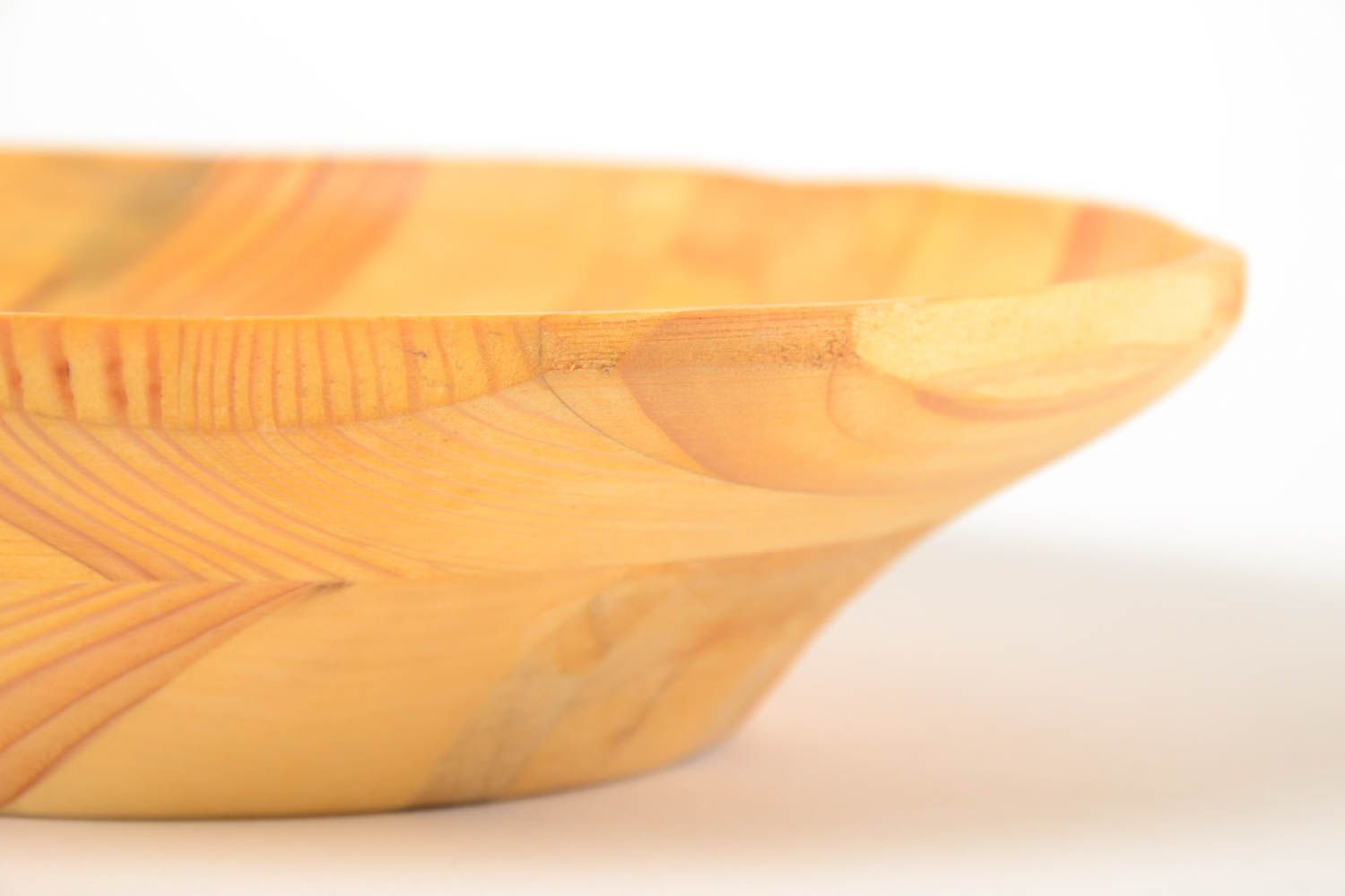 Деревянная посуда ручной работы деревянная тарелка посуда из дерева светлая фото 3