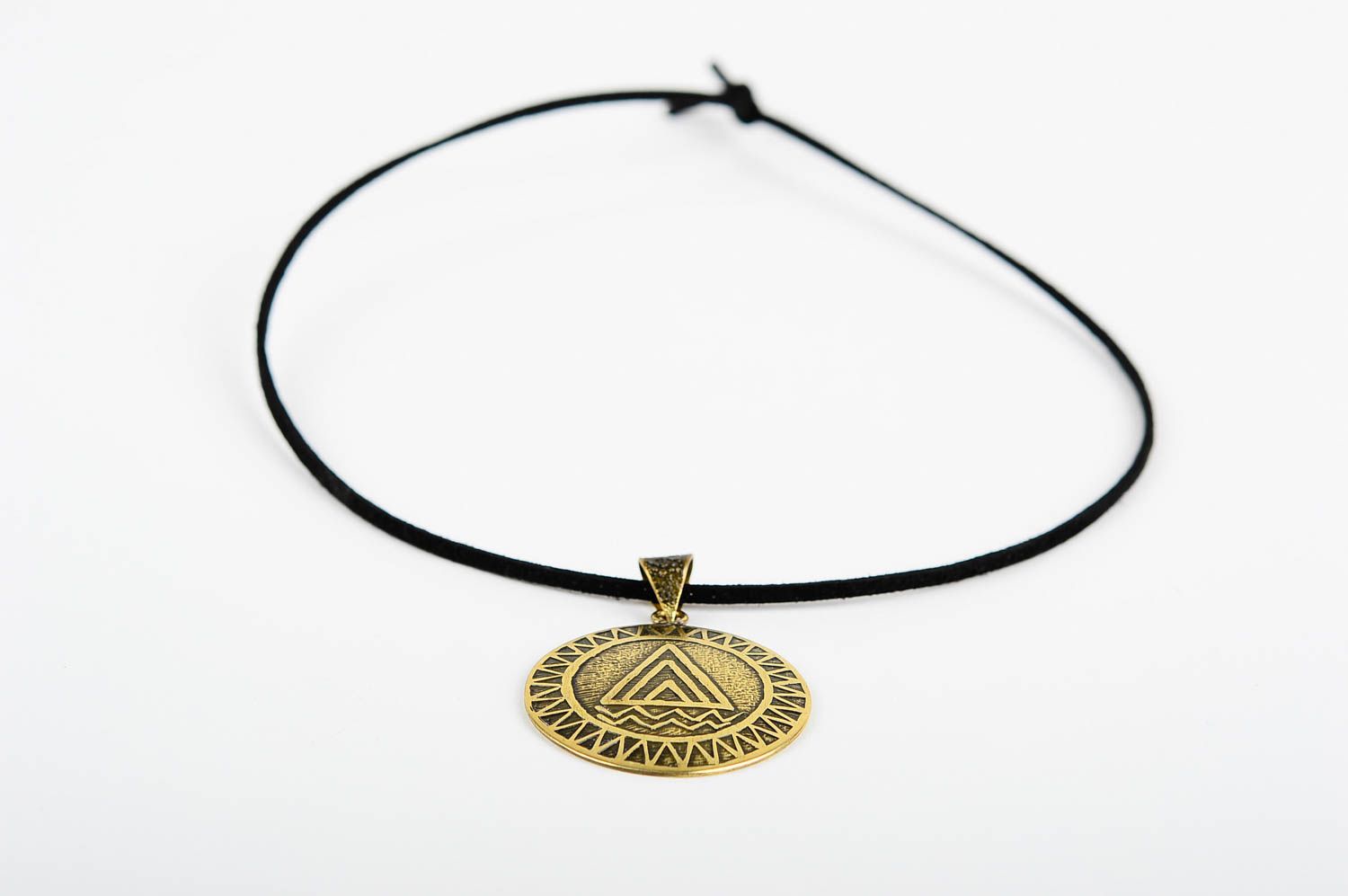 Handmade pendant unusual accessory gift ideas brass jewelry metal pendant photo 3
