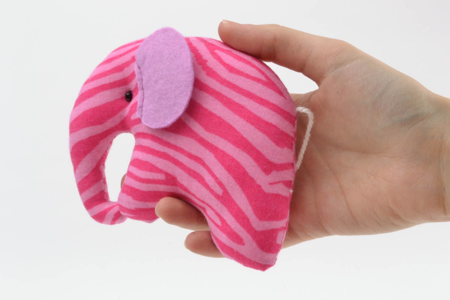 Juguete de peluche hecho a mano Elefantito rosado foto 5