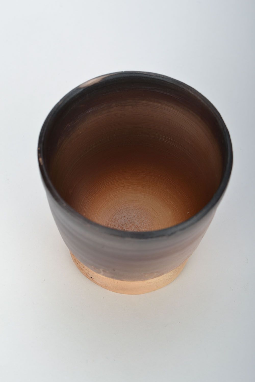 Clay drinking cup with floral pattern and no handle photo 5