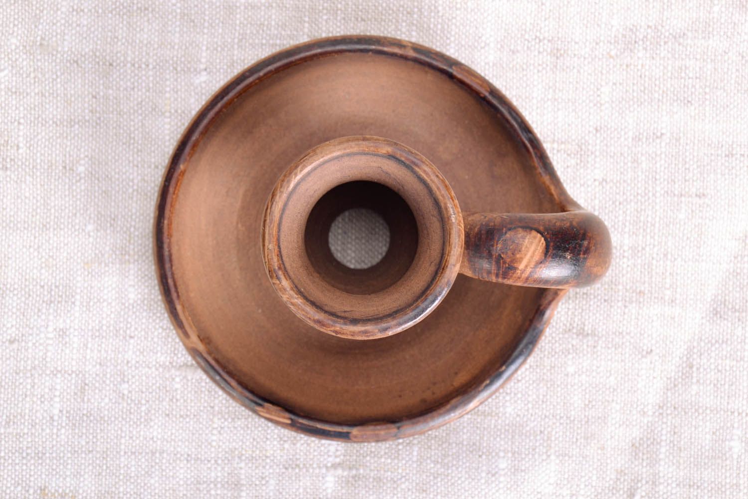 Castiçal de argila feito à mão suporte para vela de cerâmica decorativa artesanal foto 3