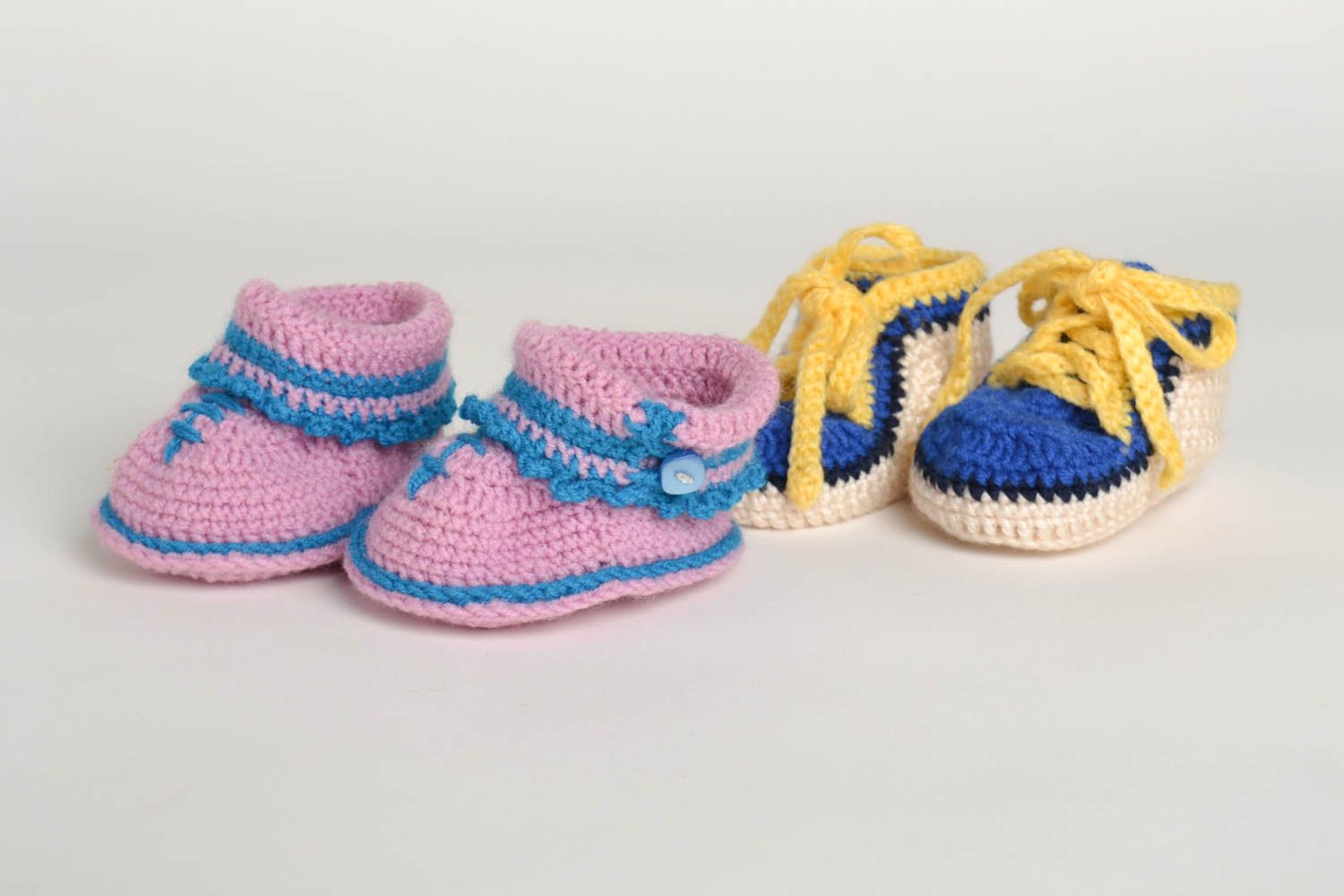 Пинетки кроссовки ручной работы красивые пинетки для малышей пинетки туфельки фото 2