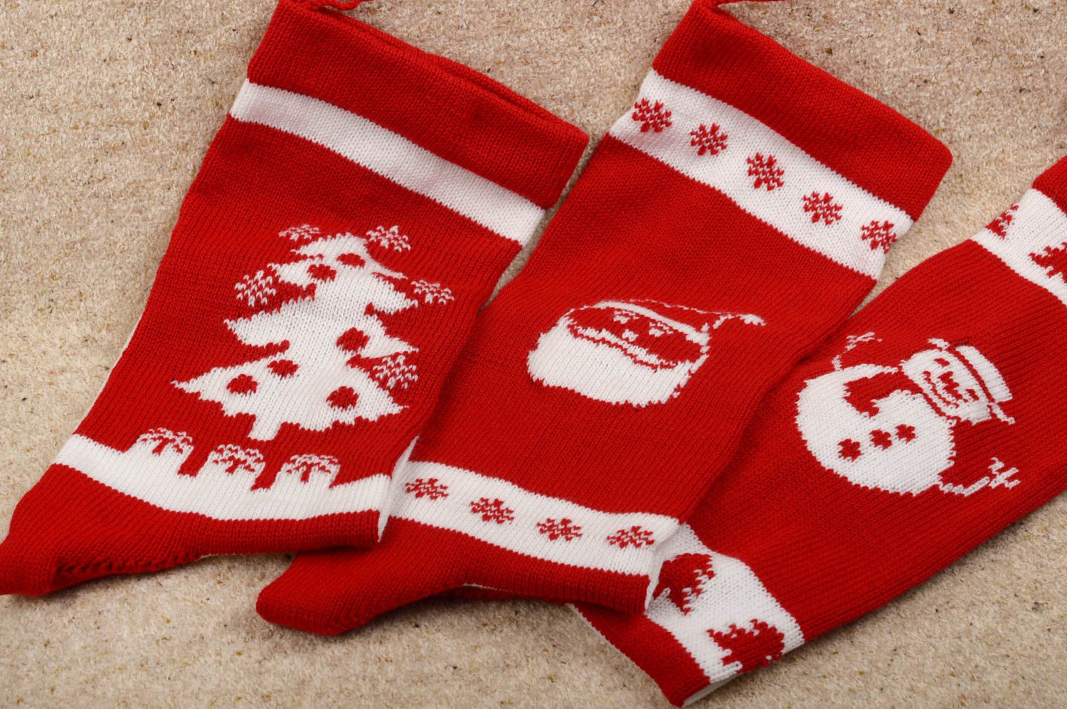 Juego de calcetines de Navidad artesanales decoración navideña regalo original foto 2