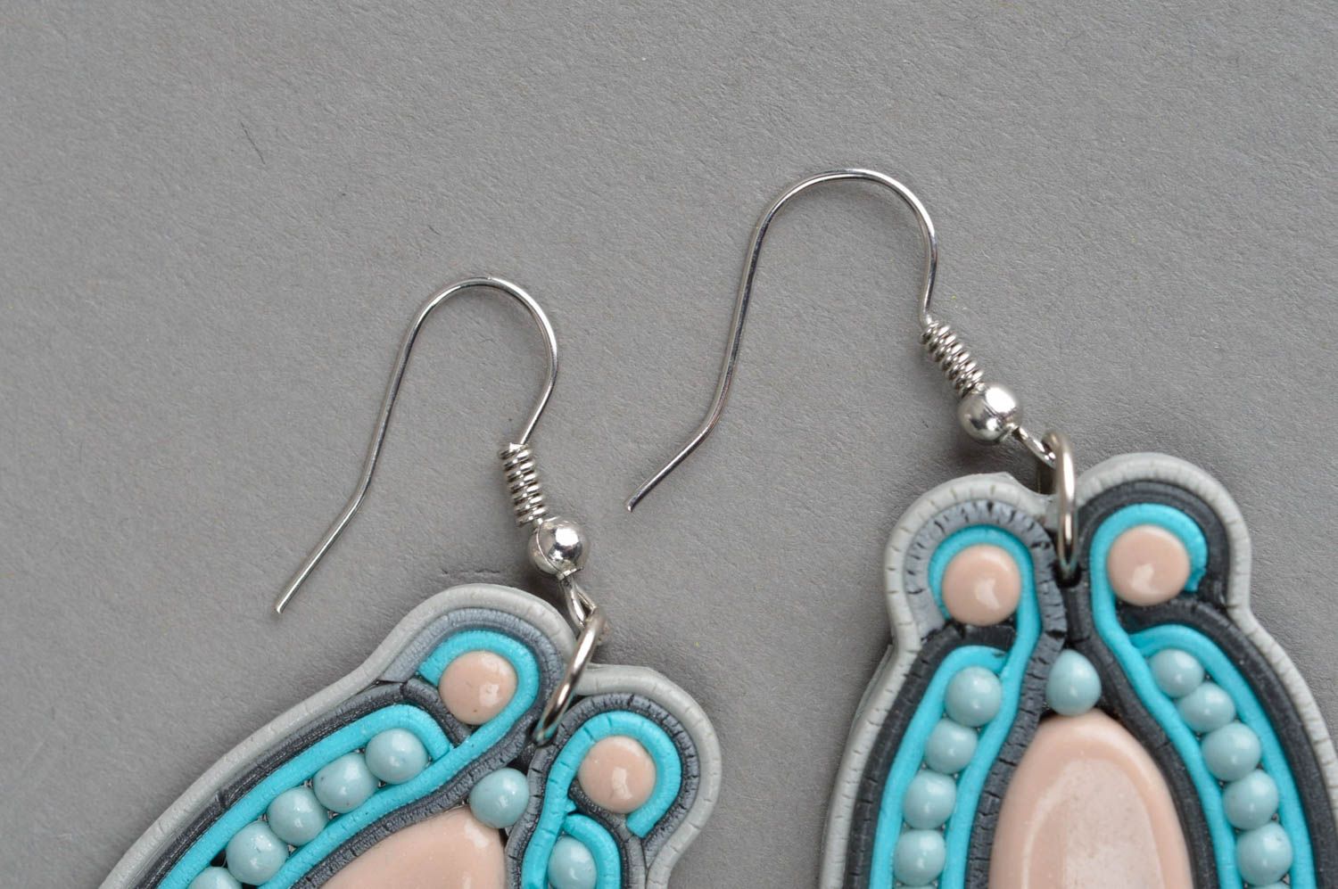 Handmade earrings polymer clay painted earrings stylish summer accessory photo 4