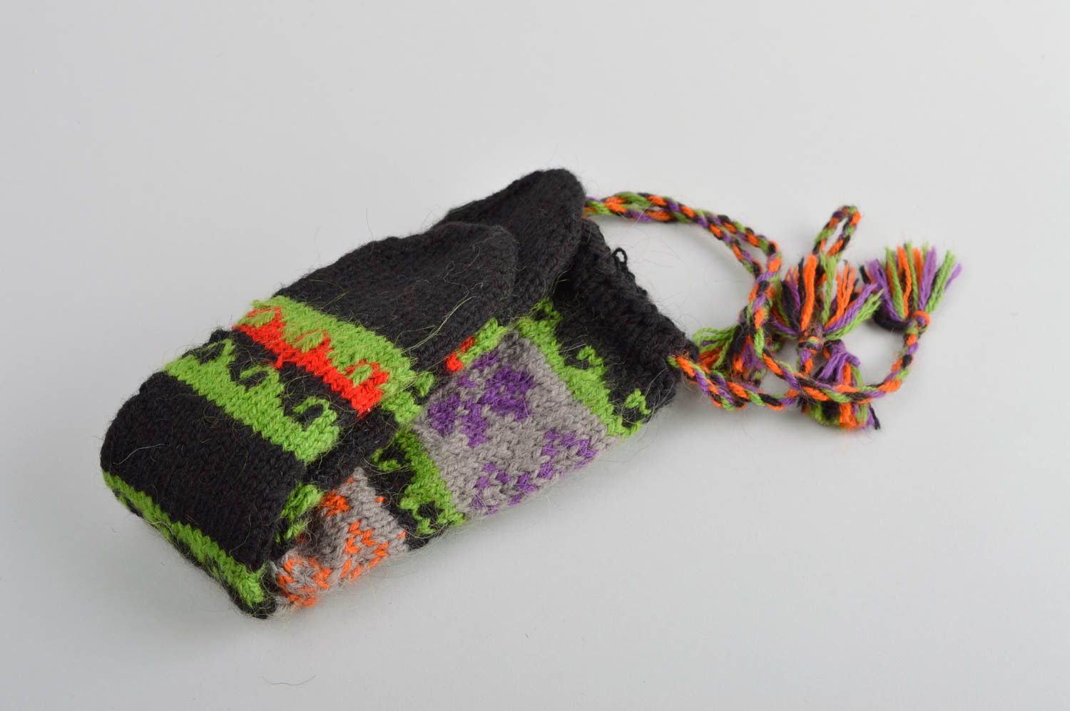 Unusual handmade knitted socks warm wool socks for kids handmade accessories photo 5