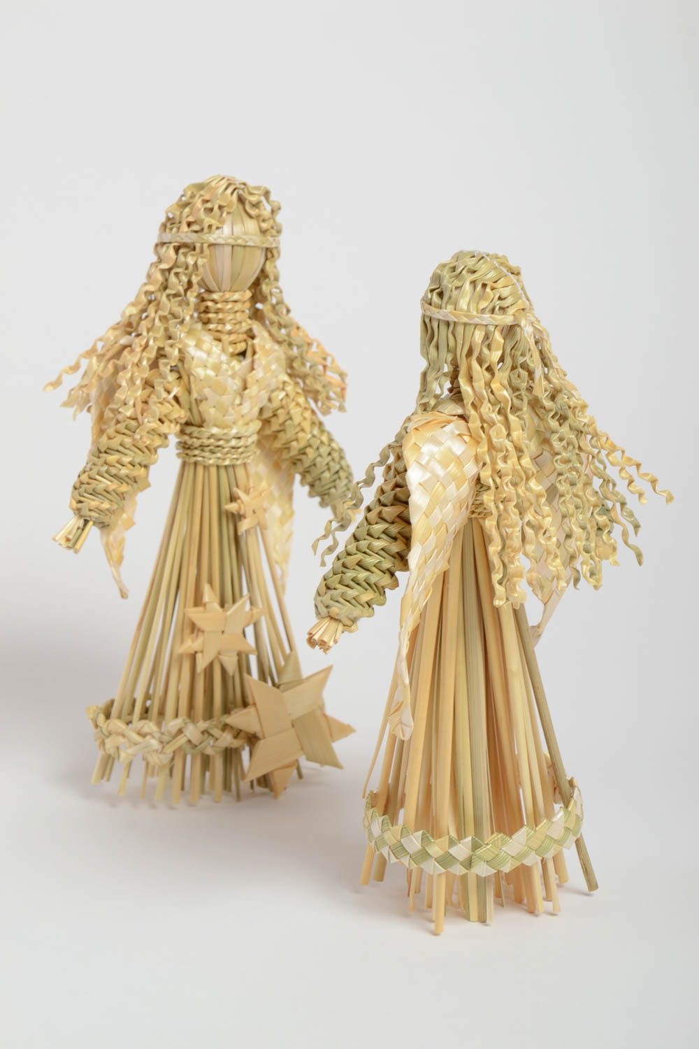 Figurines décoratives fait main Petites statues Déco maison Anges en paille photo 4