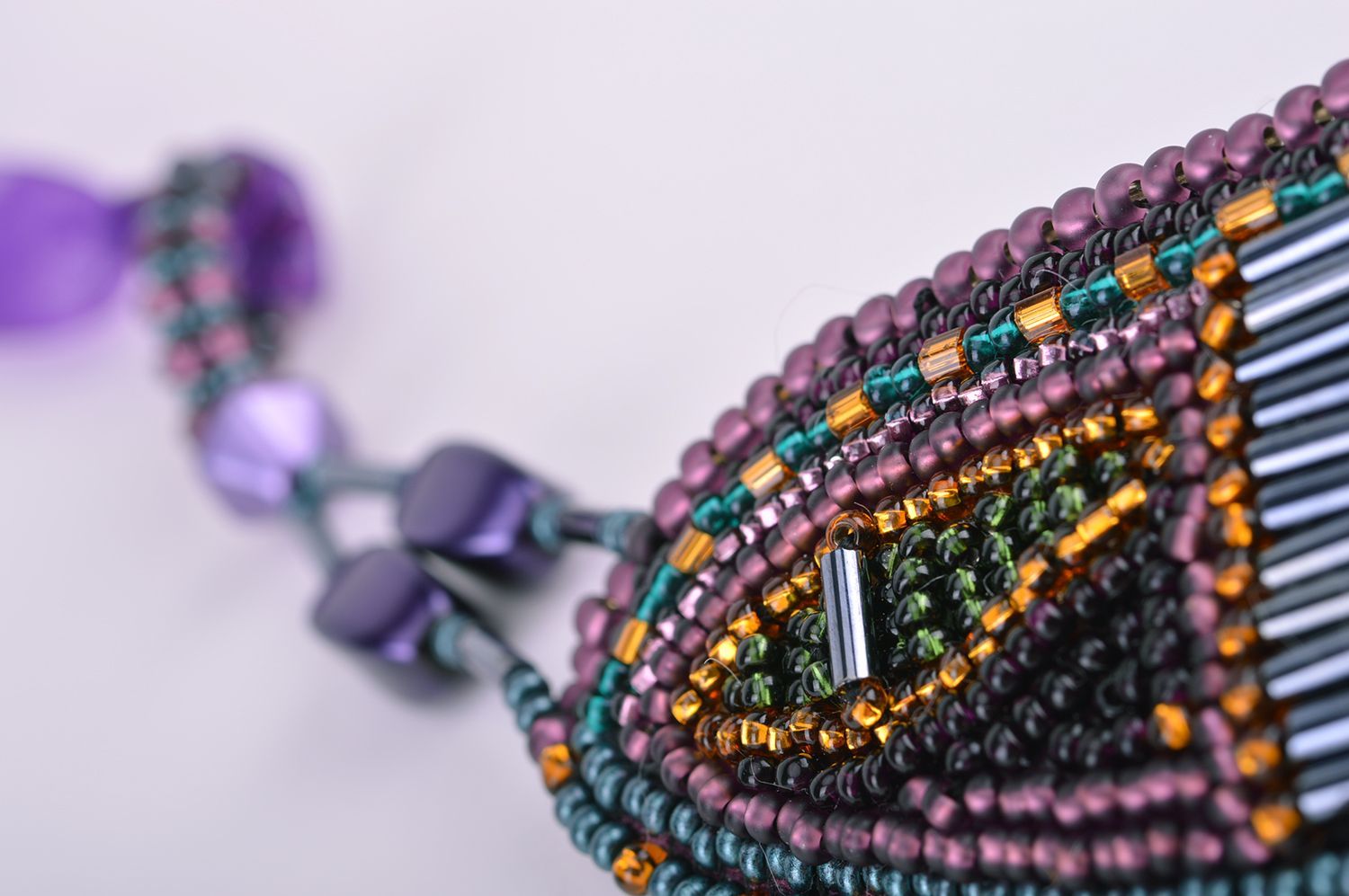 Schmuckset aus Glasperlen Collier und Armband violett handmade Ägypten  foto 4