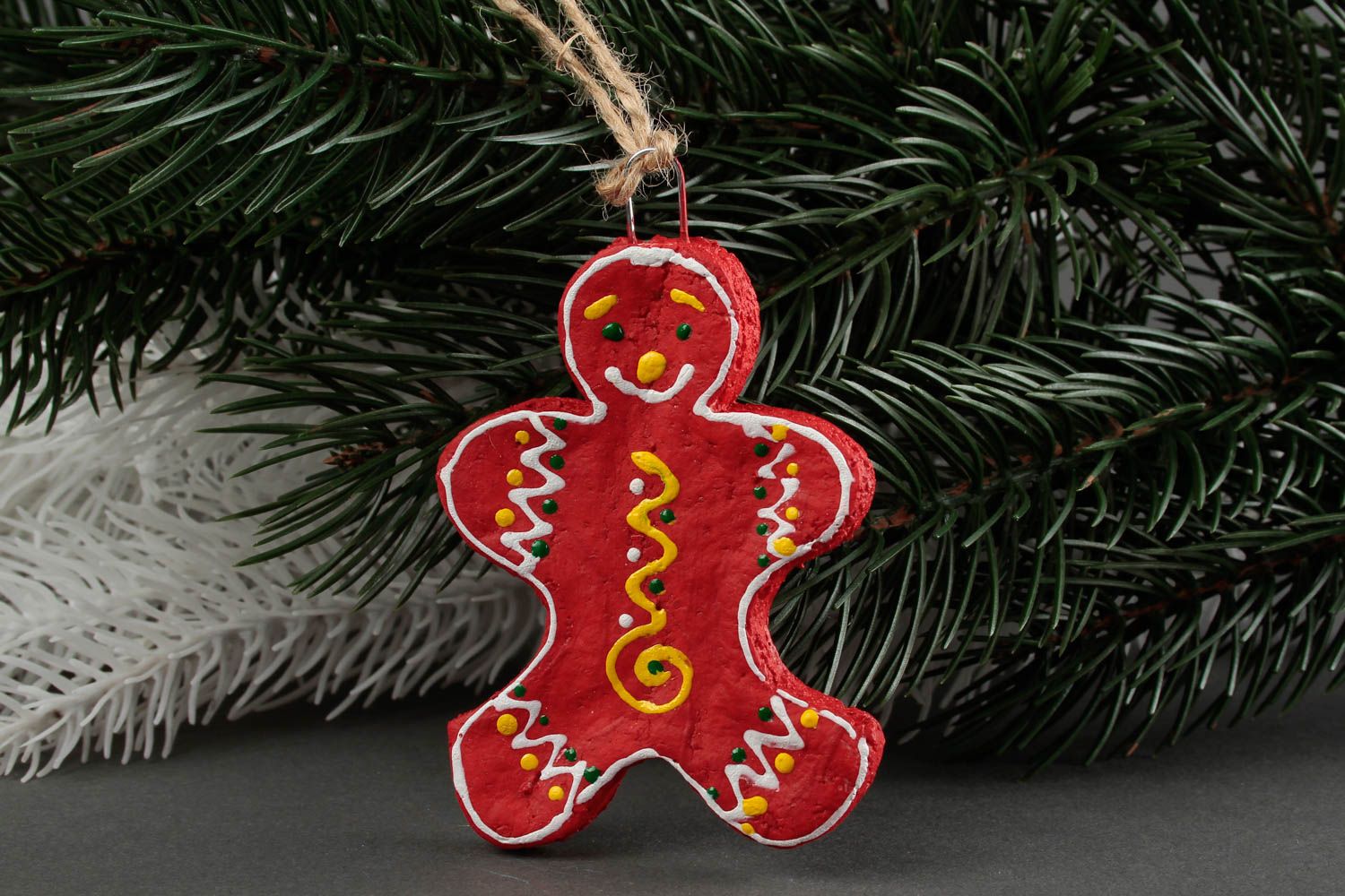 Jouet Noël fait main Suspension décorative bonhomme de pain d'épices Idée cadeau photo 1