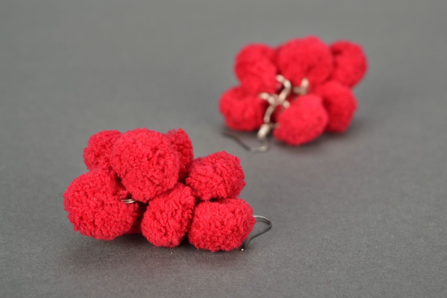 Homemade crochet earrings Cherry photo 1