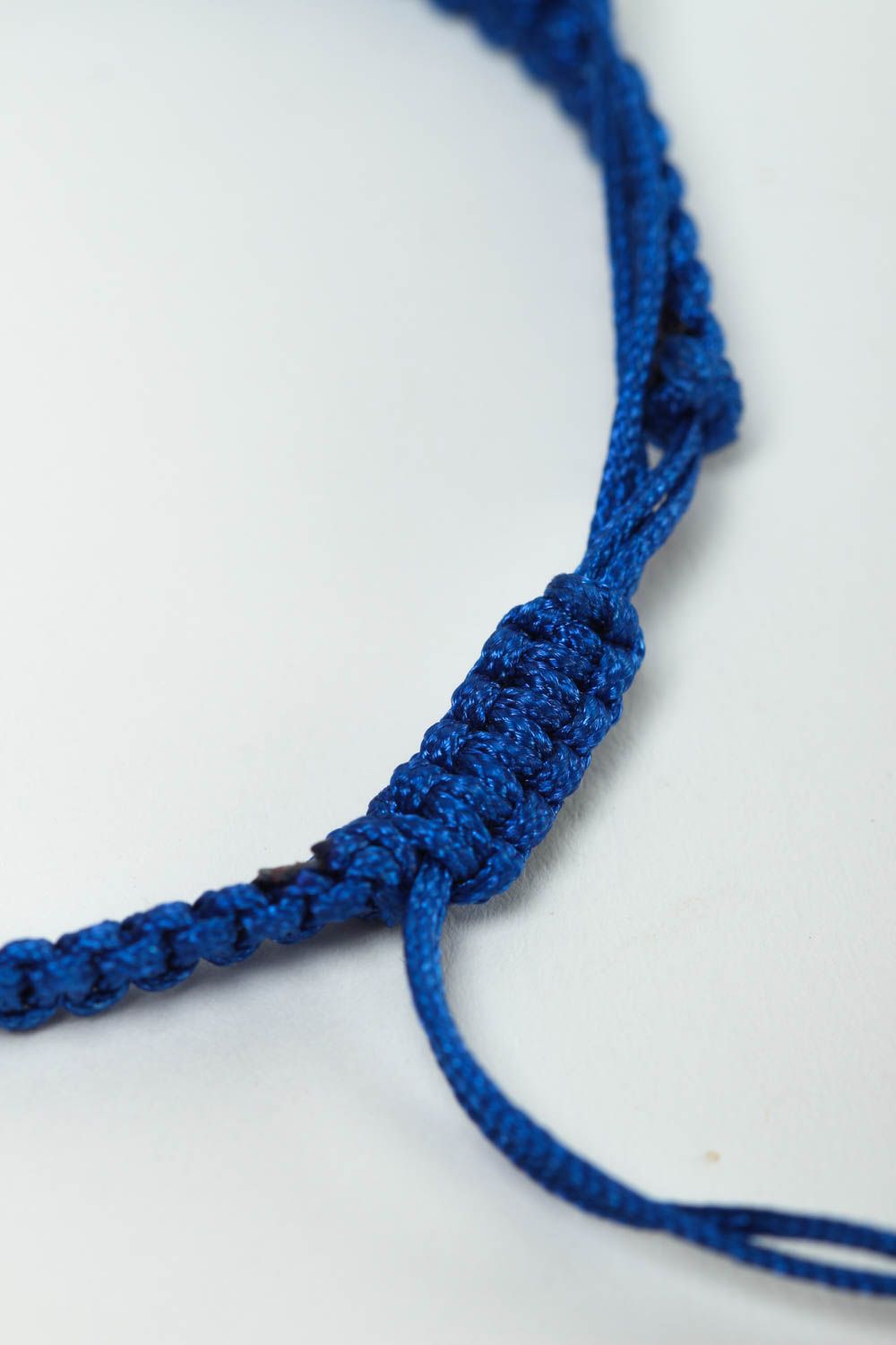 Pulsera artesanal azul de hilos de nylon accesorio para mujer regalo original foto 4