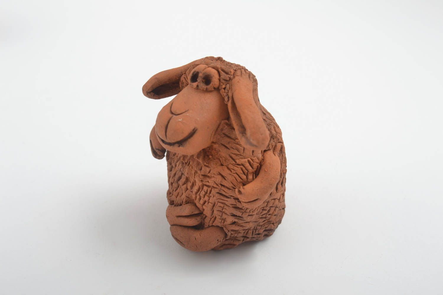 Figura de cerámica hecha a mano animal en miniatura oveja souvenir original foto 4