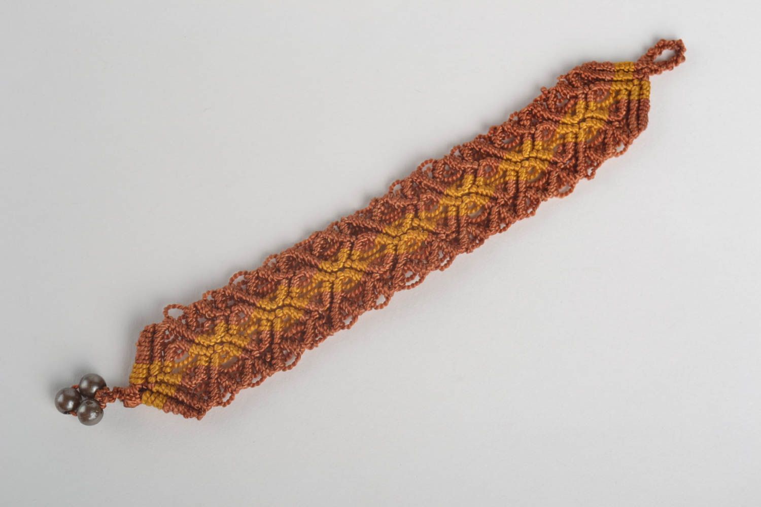 Bracelet textile Bijou fait main Accessoire femme large original en fils photo 3