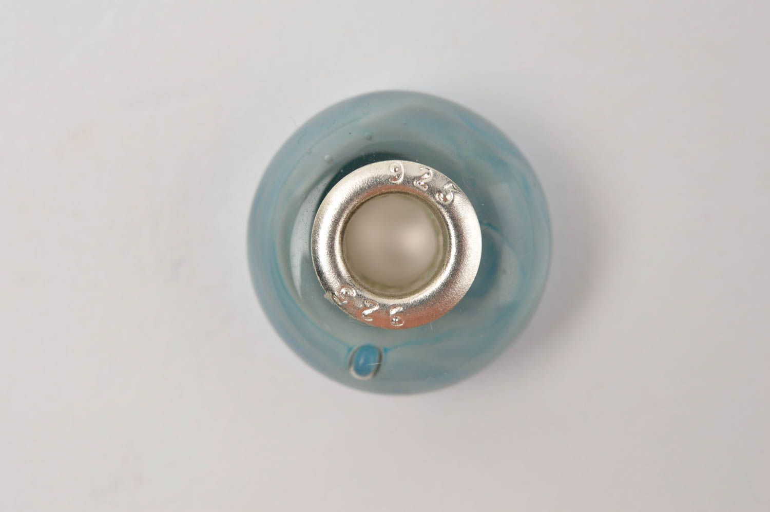 Perle de verre faite main Fourniture bijoux bleue lampwork Loisirs créatifs photo 3