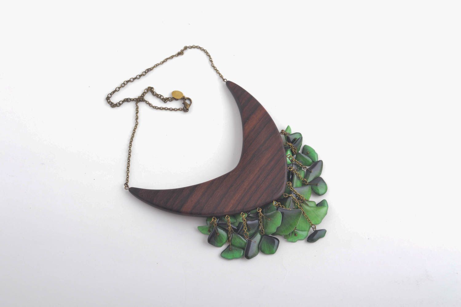 Handmade designer wooden necklace unusual stylish necklace elegant jewelry photo 4