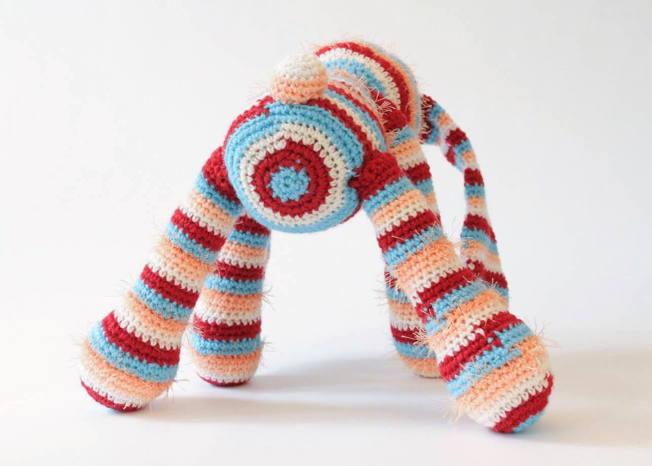 Knitted toy Striped Rabbit photo 3