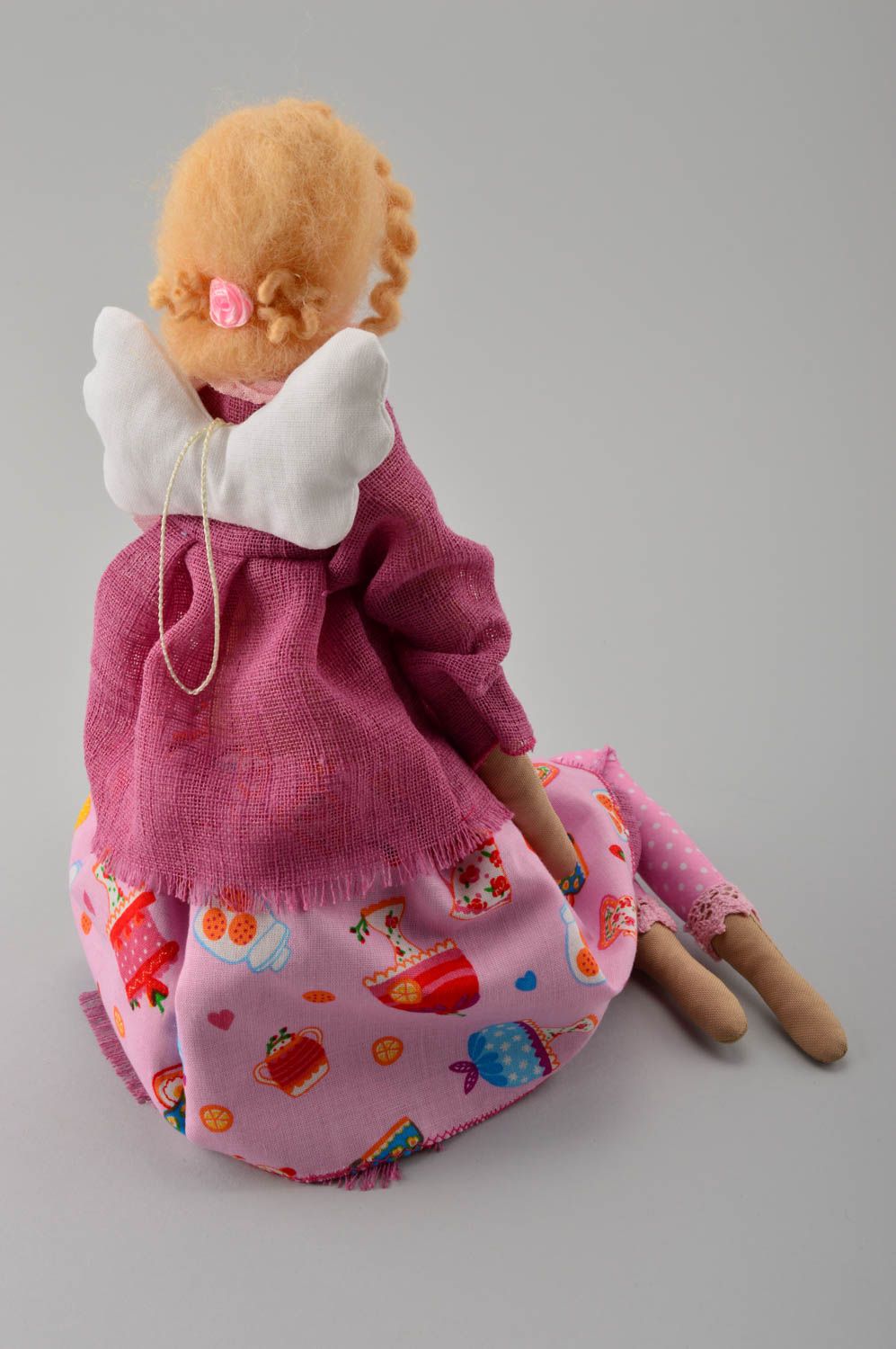 Handmade collectible doll stuffed toys elegant dolls fabric doll nursery decor photo 3