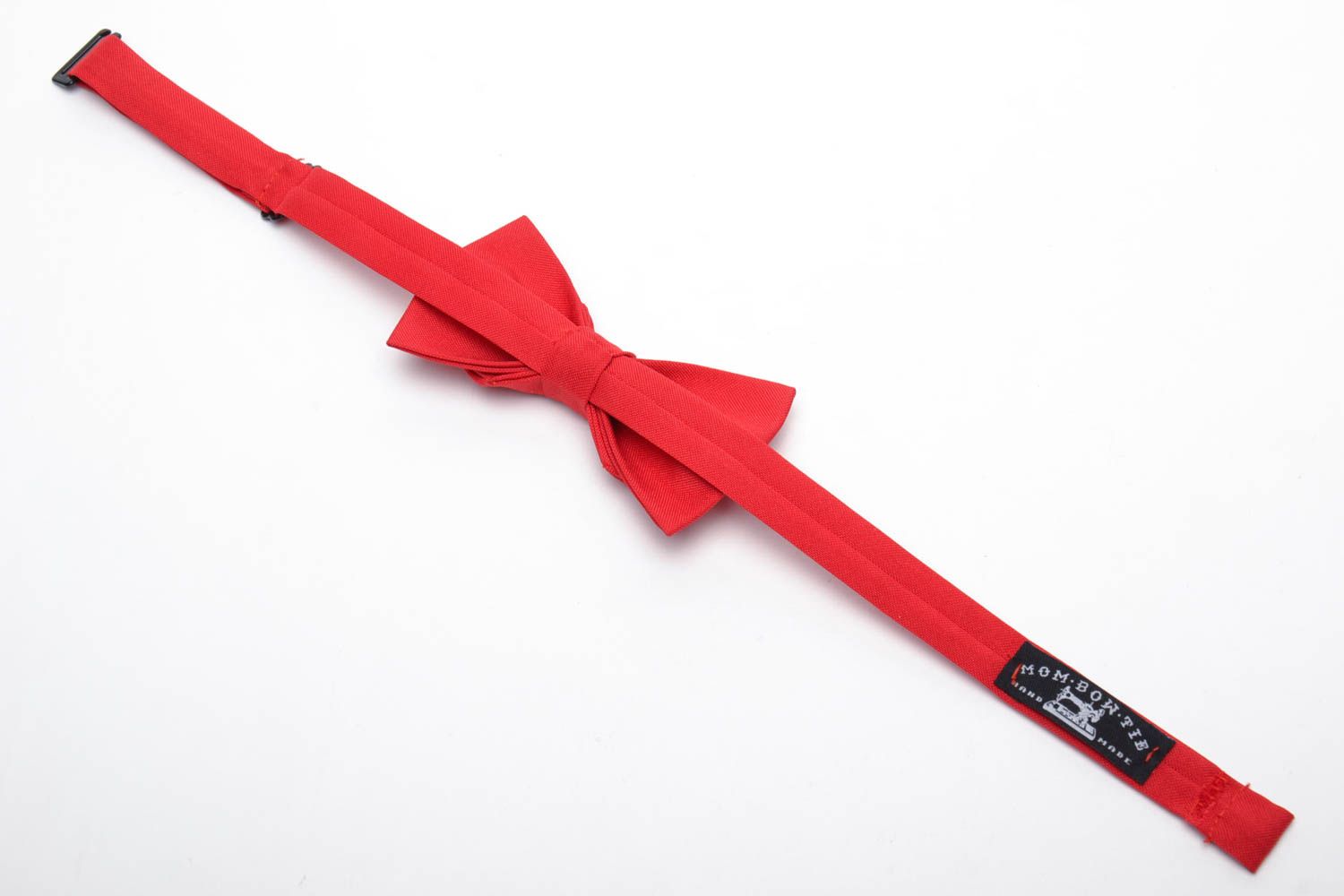 Red gabardine bow tie photo 4