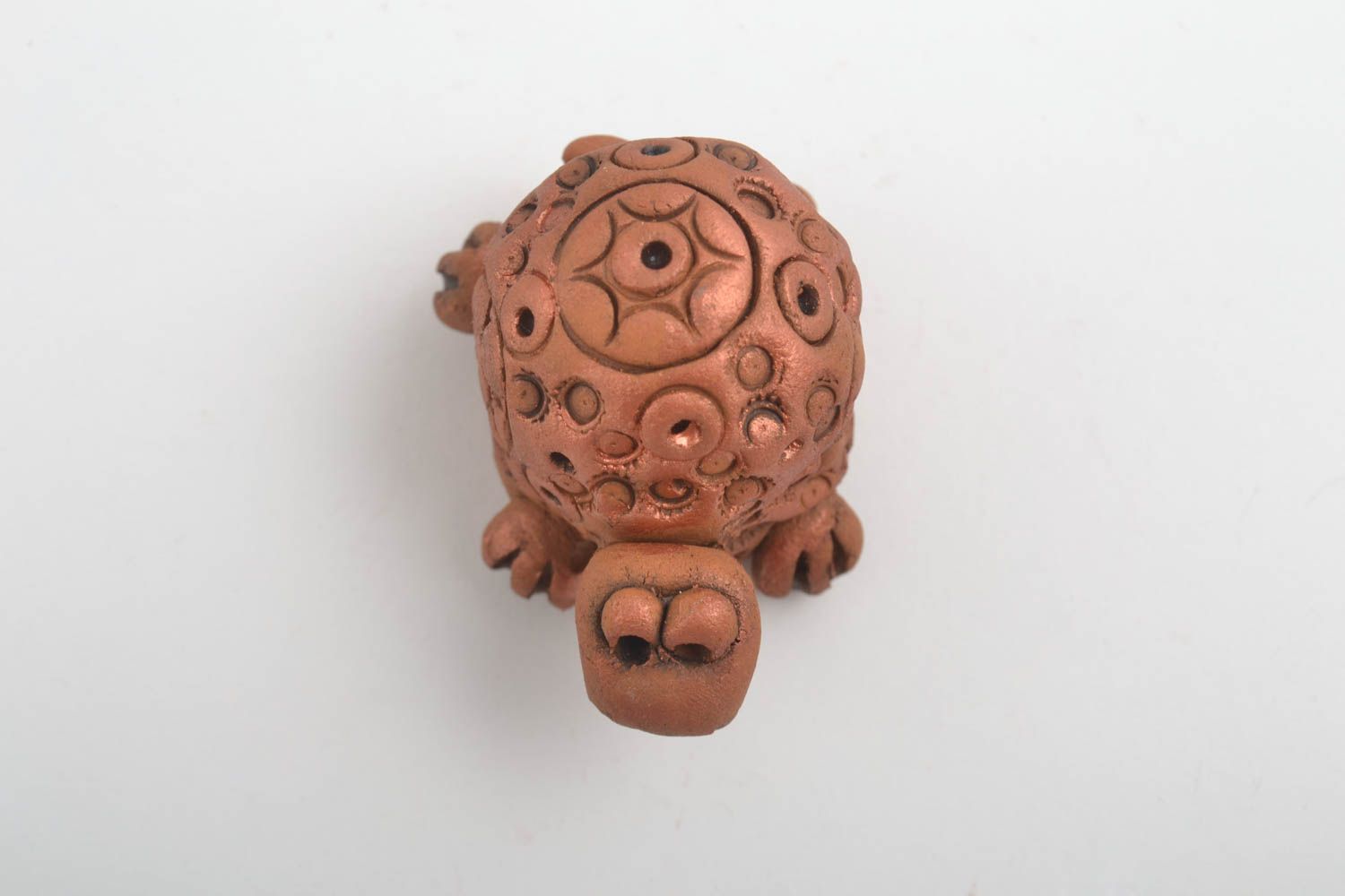 Statuina tartaruga fatta a mano figurina in ceramica souvenir di terracotta foto 4